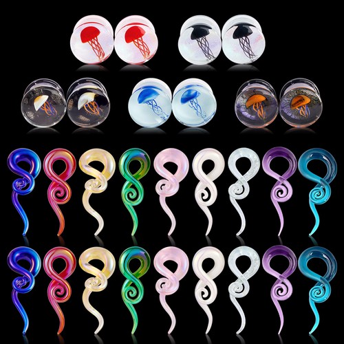 2pc jellyfish glass ear - 2pc,